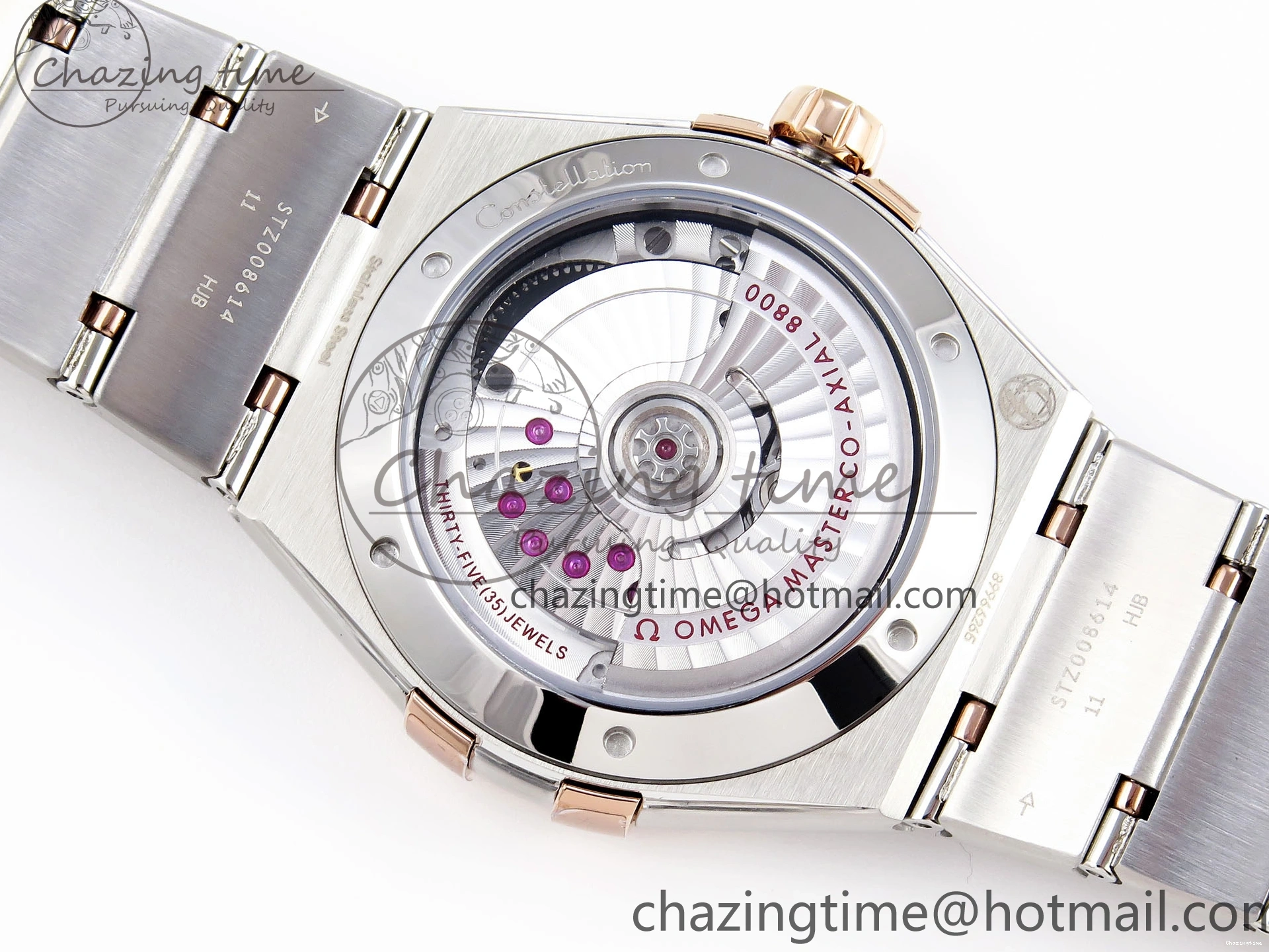 0414 Constellation 39mm SS RG ASWF 1:1 Best Edition White Diamonds Dial on SS RG Bracelet A Minimalist 7772